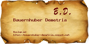 Bauernhuber Demetria névjegykártya